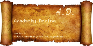 Aradszky Dorina névjegykártya
